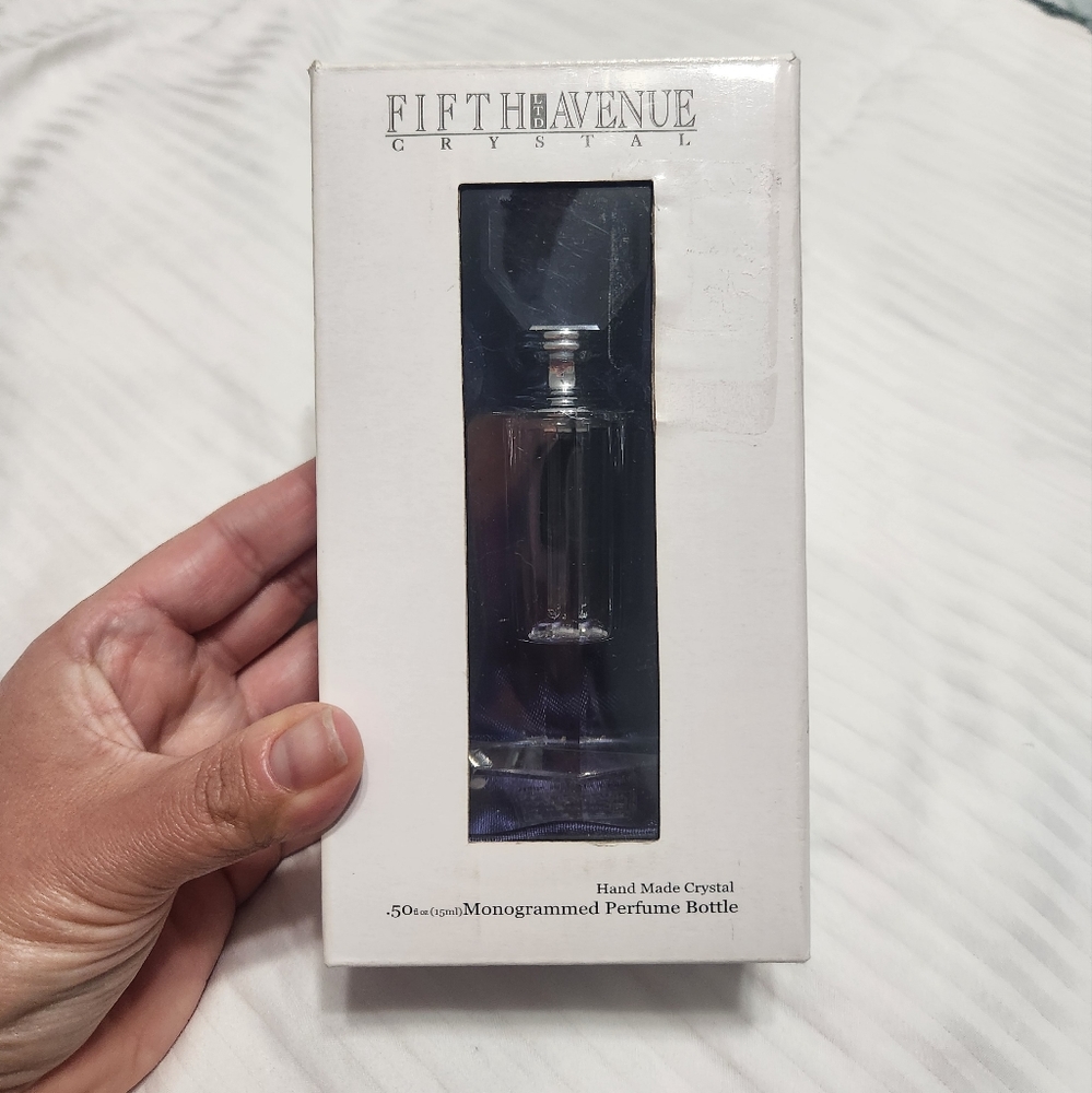 Fifth Avenue Crystal Monogrammed "D" Perfume Bottle